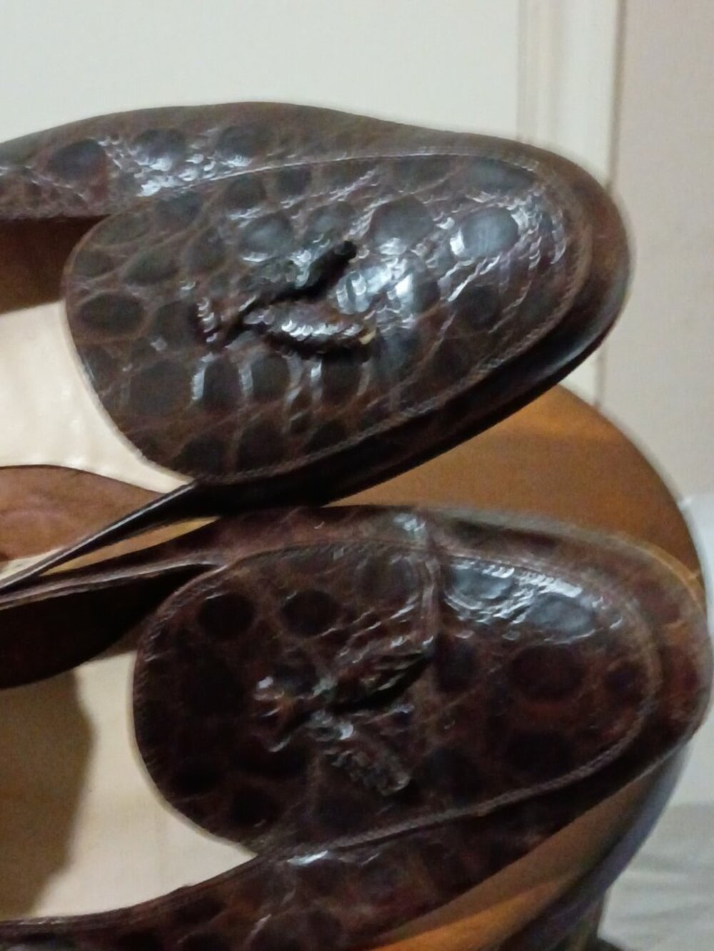 SALVATORE FERRAGAMO Vintage Brown Leather Classic Low Heels Shoes Size 9.5 B - Picture 14 of 14
